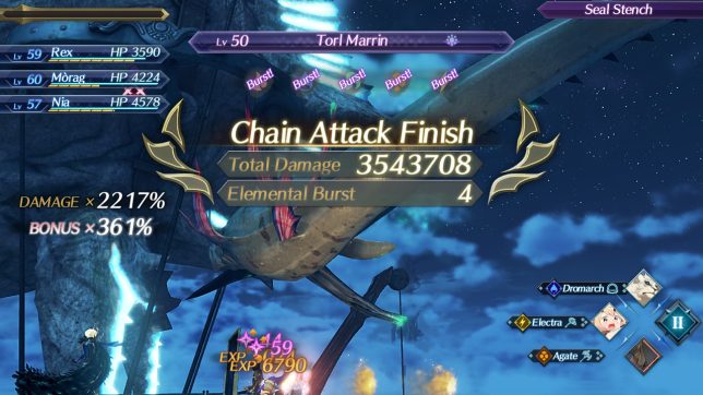 An image showing the results of a Chain Attack that dealt over 3.5 million damage